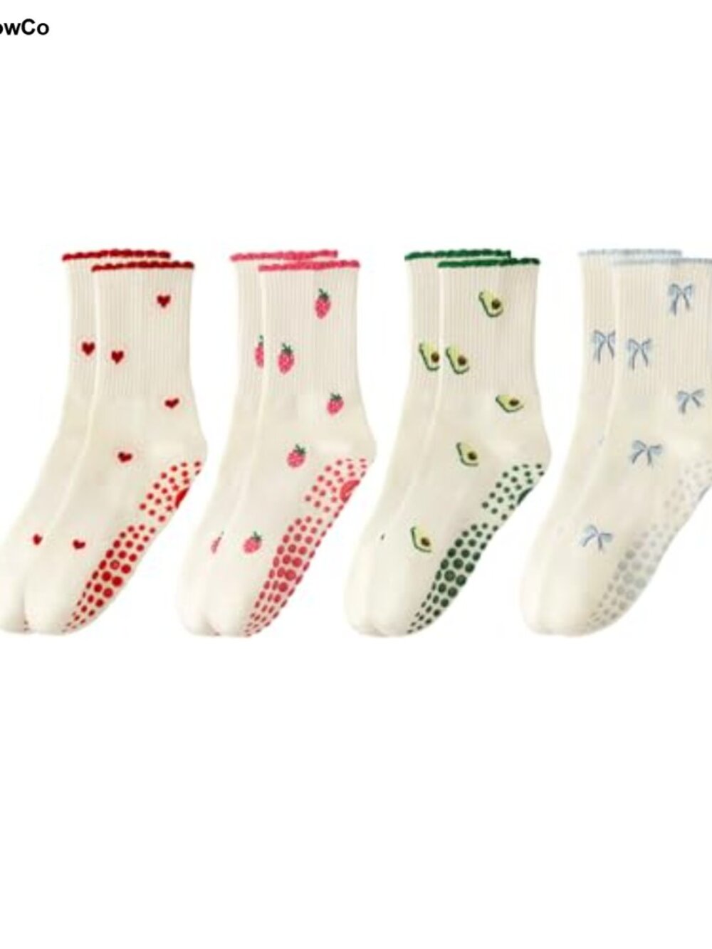 Cute Non Slip Pilates Yoga Grip Socks Women Cotton Blend